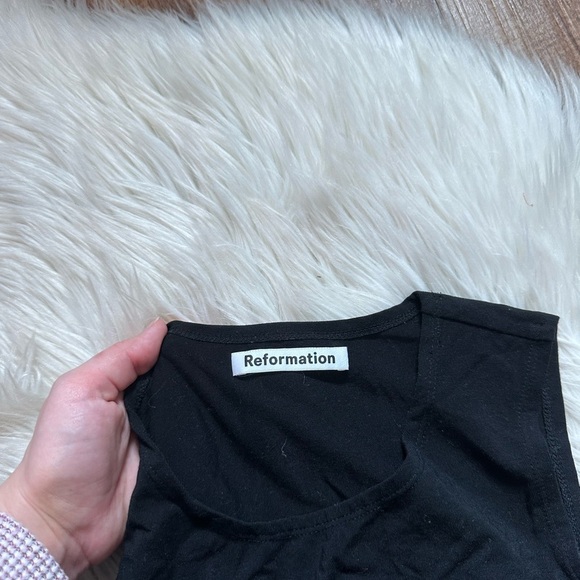 REFORMATION Doria Dress In Black - Picture 5 of 7